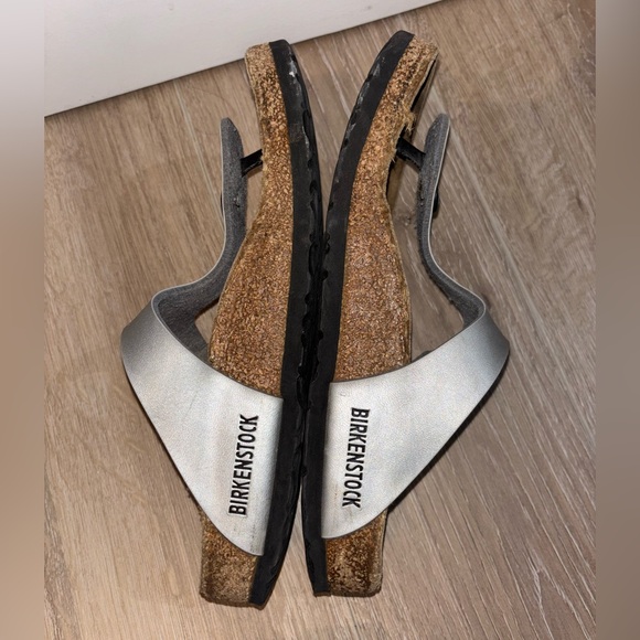 Silver Gizeh Birkenstock Sandals - Picture 3 of 7